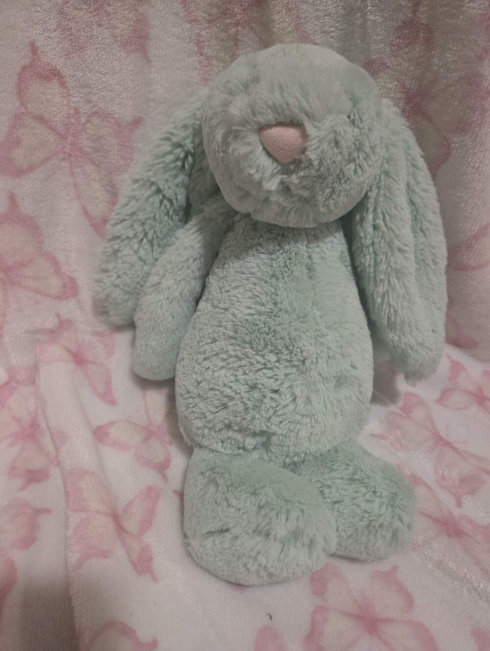 JellyCat, Bashful Plush Mint Bunny Stuffed Animal - Soft Lovey for Kids